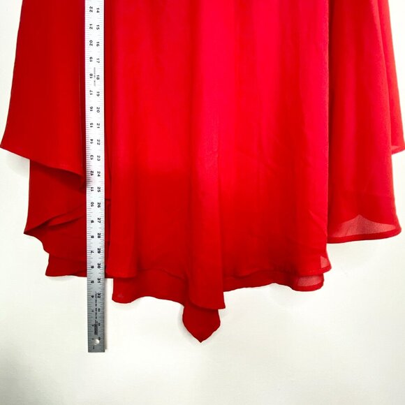 Antthony Originals Red Embroidered Floral Poncho Cape One Size Flowing Dressy - Picture 11 of 11